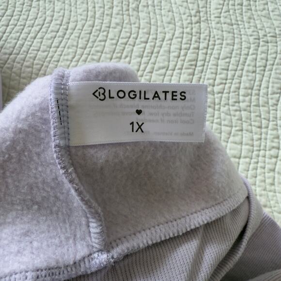 Logilates Sweatshirt Off Shoulder Loungewear Cropped Comfy Athleisure Purple 1X - Picture 5 of 6